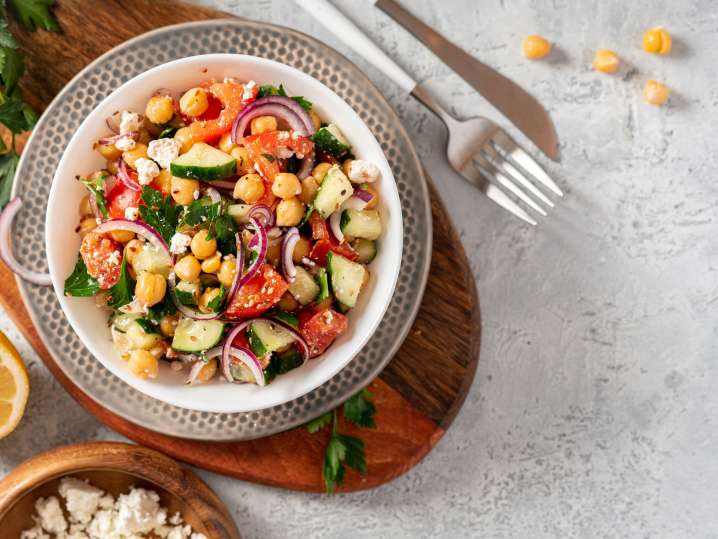 tomato and chickpea relish Shot