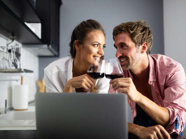 NYC - couple drinking wine during an online cooking class.jpeg Shot
