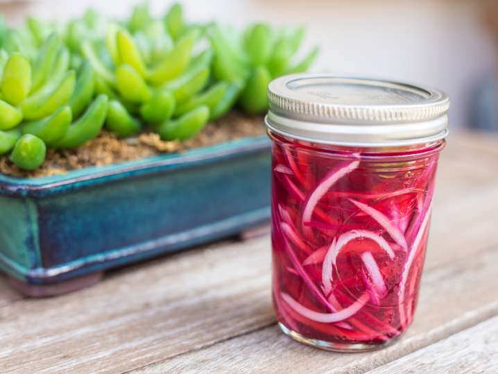 NYC - pickled red onions Shot