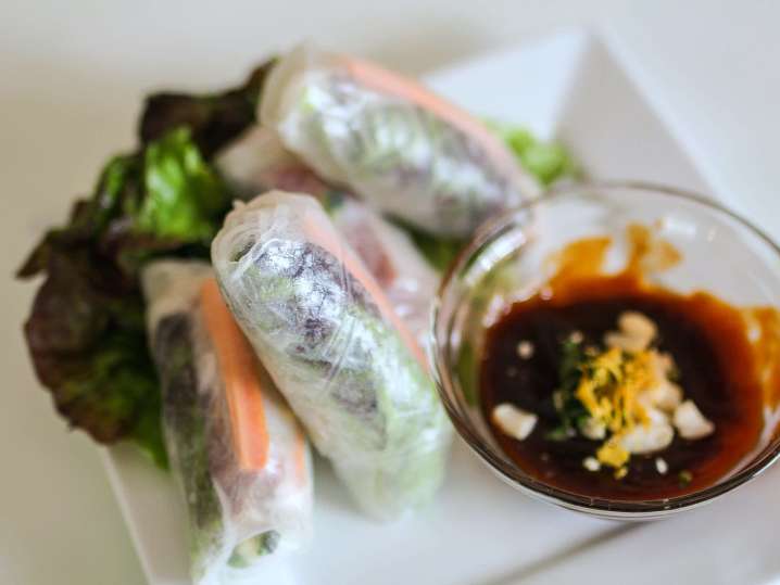 seasonal vegetable spring rolls with dipping sauce | Classpop Shot