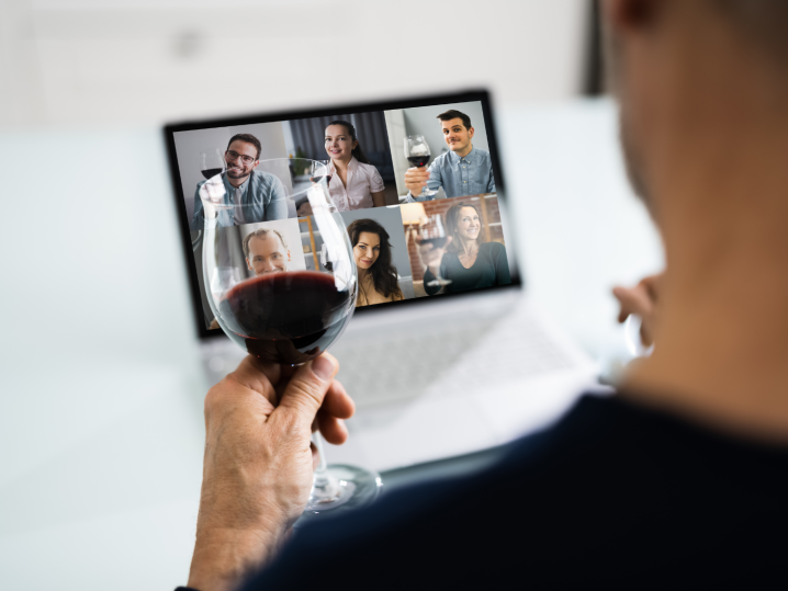 person taking a virtual wine tasting class | Classpop Shot