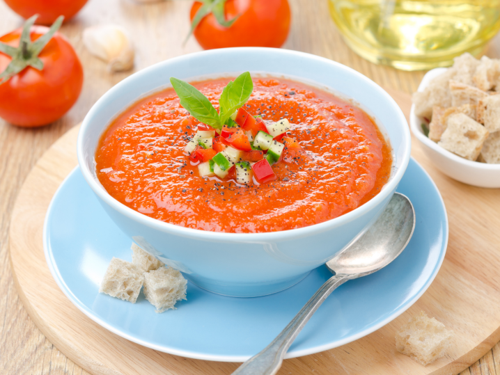 gazpacho with tomatoes and cucumber Shot