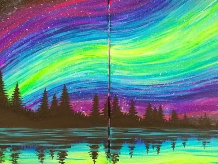Paint and Sip Glow in the Dark Painting Chicago Classpop!