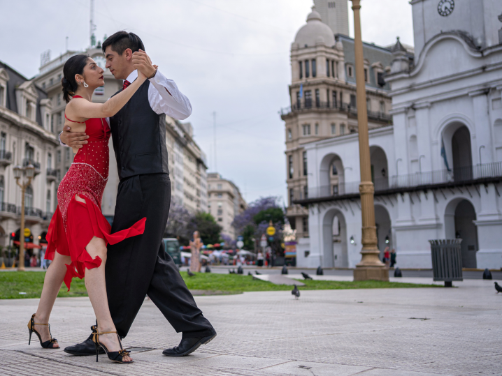 Colorado Springs - tango dancers in city streets Shot