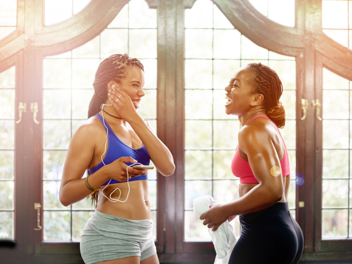 Houston - two women smiling after dance workout Shot