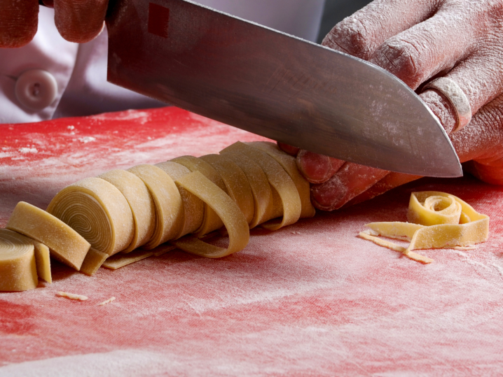 Salt Lake City - cutting fresh pasta Shot