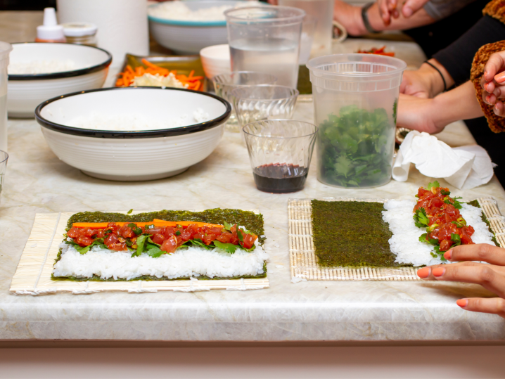 Tampa - group sushi making Shot