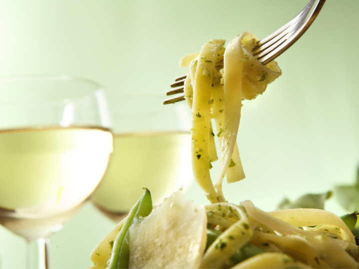 Pittsburgh - pesto pasta and wine Shot