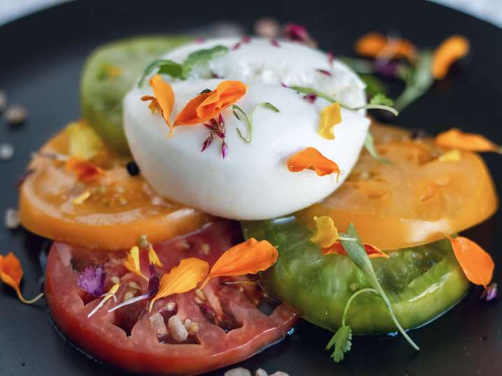 heirloom tomato and burrata caprese salad | Classpop Shot