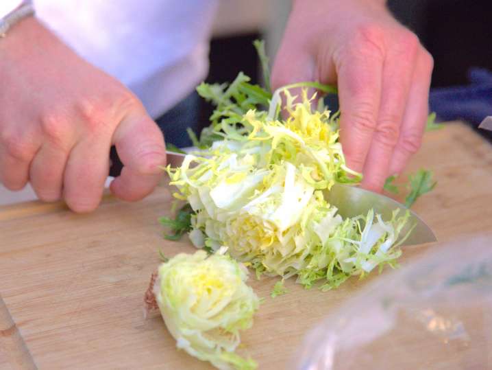 chef chopping frisee salad | Classpop Shot