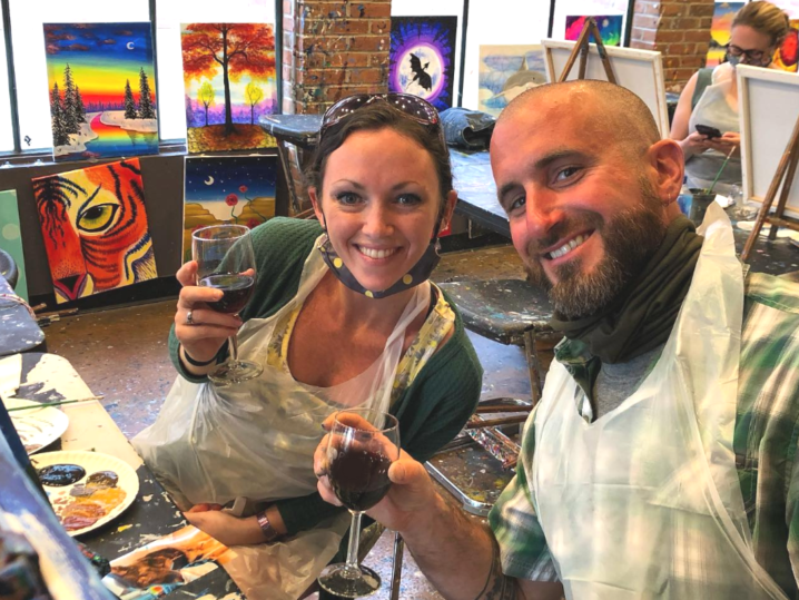 Autumn Trees Along the Stream - Couple Date Night Shot