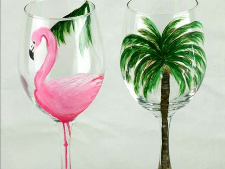 Paint and Sip - Tropical Wine Glasses - Houston | Classpop!