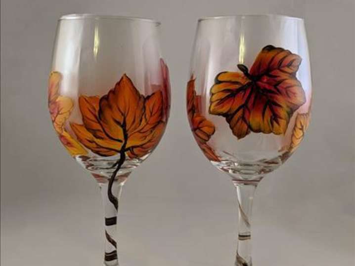 Paint and Sip - Autumn Wine Glasses - Houston | Classpop!