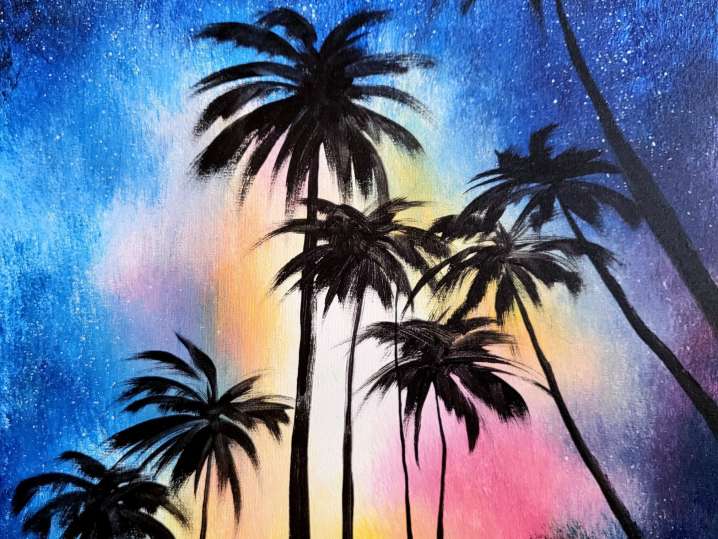 Paint and Sip - Towering Twilight Palms - Orange County | Classpop!