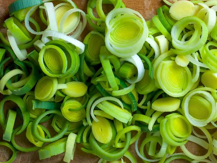 sliced leeks for potato leek soup | Classpop Shot