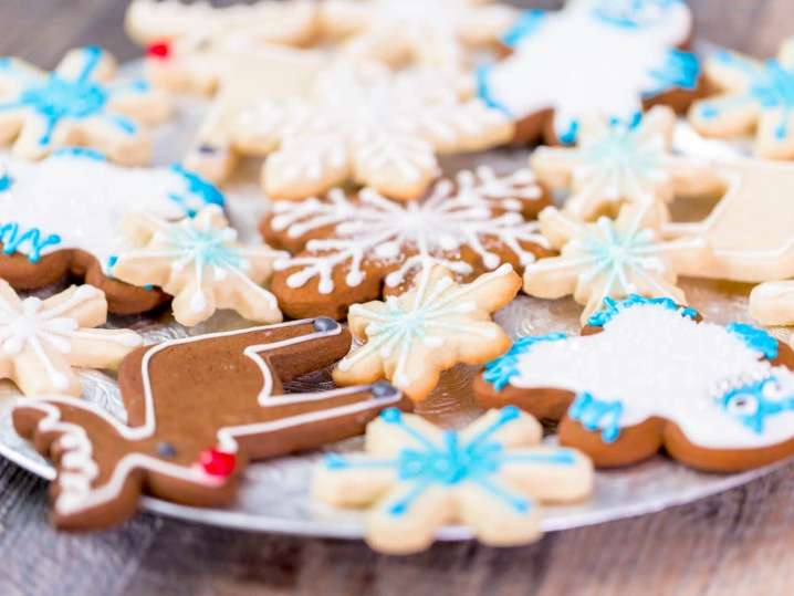 a plate of decorated gingerbread holiday cookies | Classpop Shot