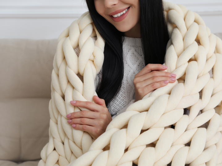 DIY Chunky Knit Blanket, Online class & kit, Gifts