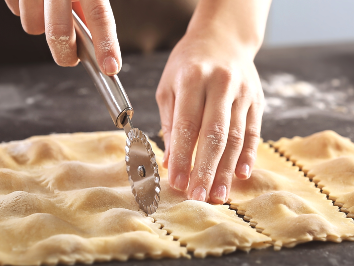 Los Angeles - cutting fresh ravioli Shot