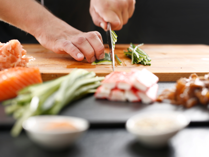 Los Angeles - making fresh sushi Shot