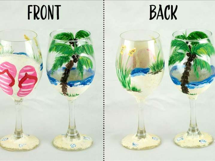 Paint and Sip - Beachy Wine Glasses - Houston | Classpop!