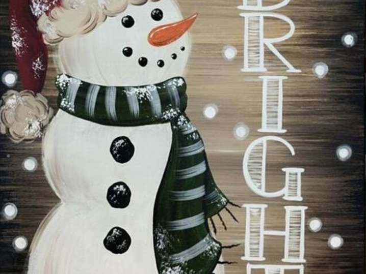 Paint and Sip Festive Snowman Fun Denver Classpop!