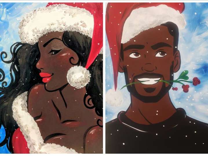 Paint and Sip - Fashionable Christmas Couple - Houston | Classpop!