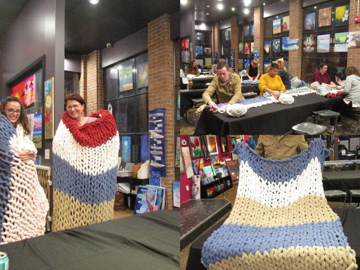 Chunky Yarn Hand Knitted Blanket Class Sun 6/4 11:30am