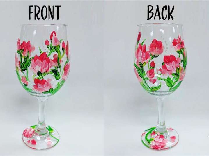 Paint and Sip - Floral Wine Glasses - Houston | Classpop!