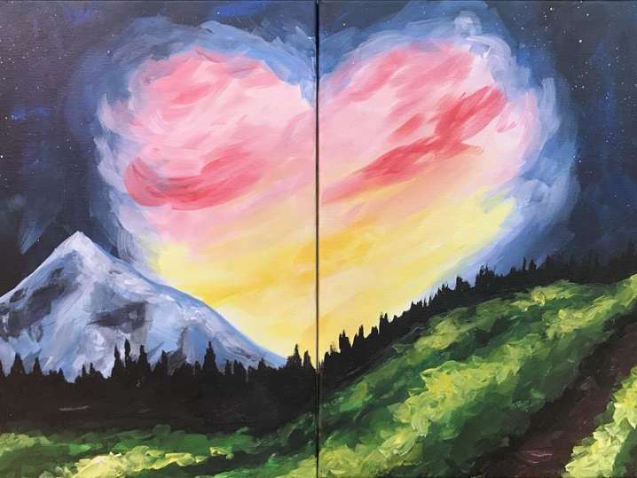 Paint and Sip - Romantic Landscape Duet - Houston | Classpop!