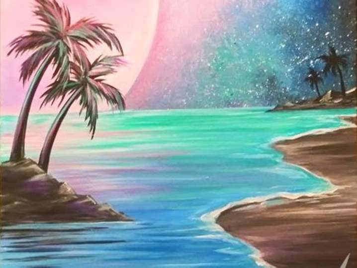 Paint and Sip - A Cotton Candy Moon - Houston | Classpop!