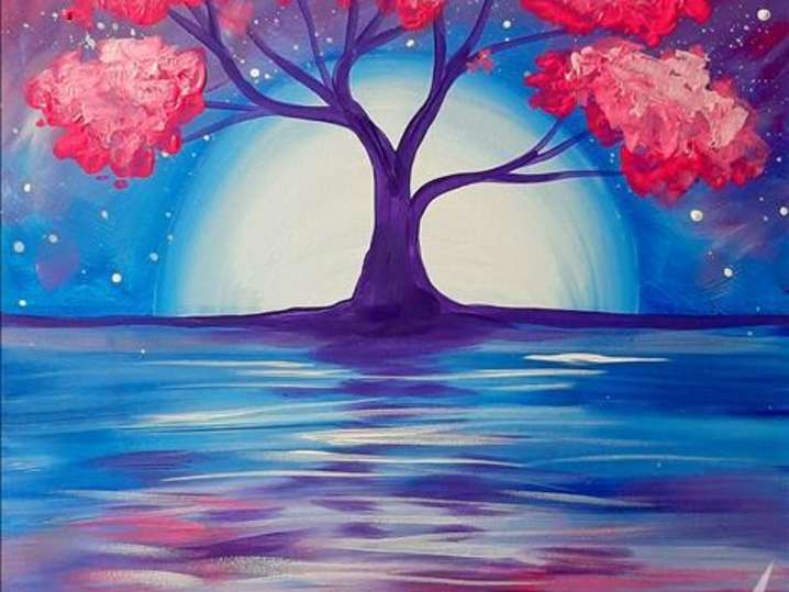Paint and Sip - Cotton Candy Moon - Houston | Classpop!