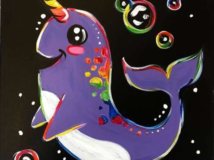 Paint and Sip - Rainbow Narwhal - Houston | Classpop!