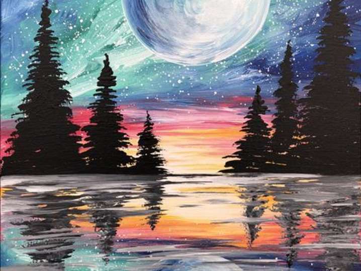 Paint and Sip - Vibrant Full Moon - Houston | Classpop!