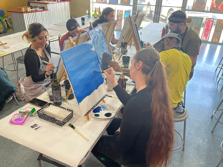 Paint and Sip - Full Moon and Cherry Tree - Houston | Classpop!