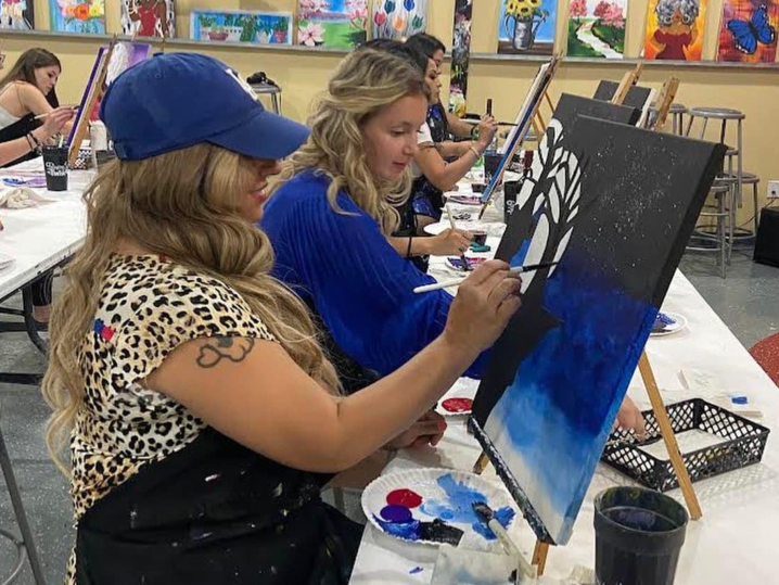 Paint and Sip - Sunflowers at Night - Houston | Classpop!
