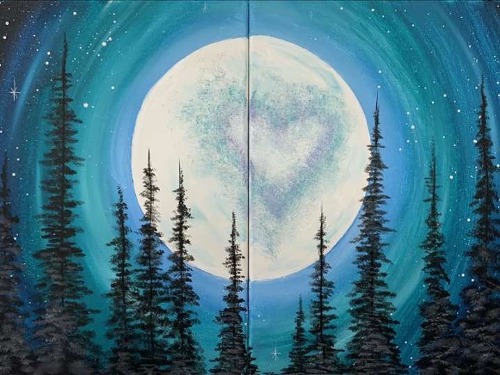 Paint and Sip Moonlit Love Date Night Colorado Springs Classpop!
