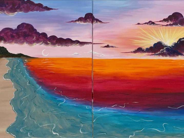 Paint and Sip - Glowing Beach Sunset - Houston | Classpop!