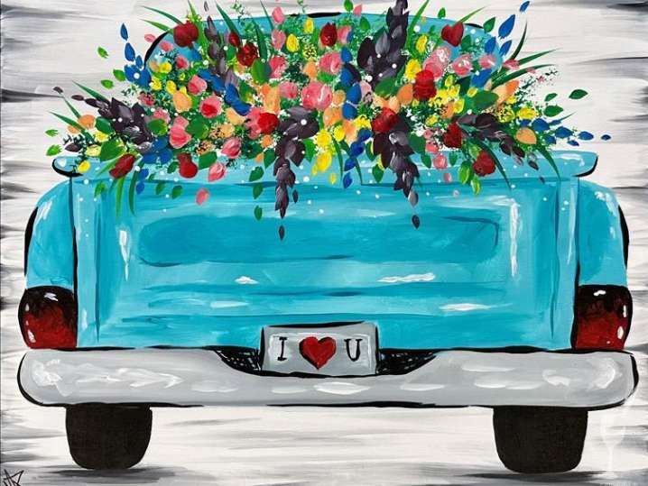 Paint and Sip - Pickup Full of Flowers - Denver | Classpop!