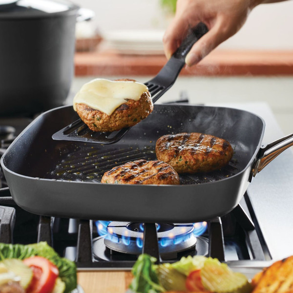 Rachael Ray Cook + Create 11-Inch Hard Anodized Nonstick Deep Grill Pan 3