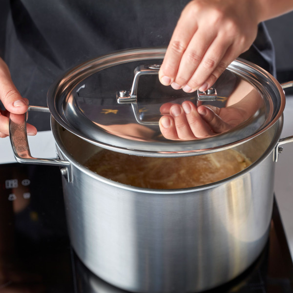 Demeyere Essential Casseruola 1,5 Qt Acciaio Inox 5 Strati Con Coperchio - Adatta A Induzione