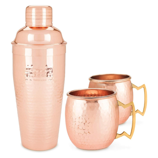 Twine Hammered Copper Bar Set 2