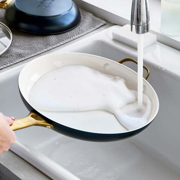 GreenPan Reserve Ceramic 12-Inch Fry Pan with Lid - Twilight Blue 7