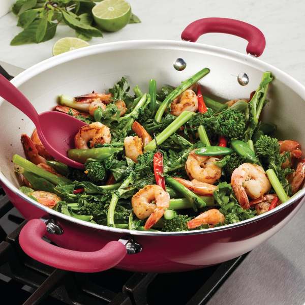 Rachael Ray Create Delicious Enameled Aluminum 14.25-Inch Wok 6