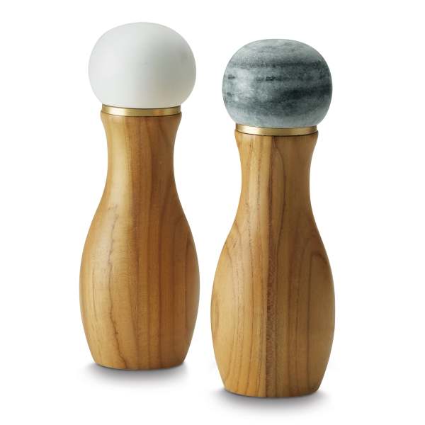 Anolon Teak and Marble 2-Piece Salt and Pepper Grinders 2