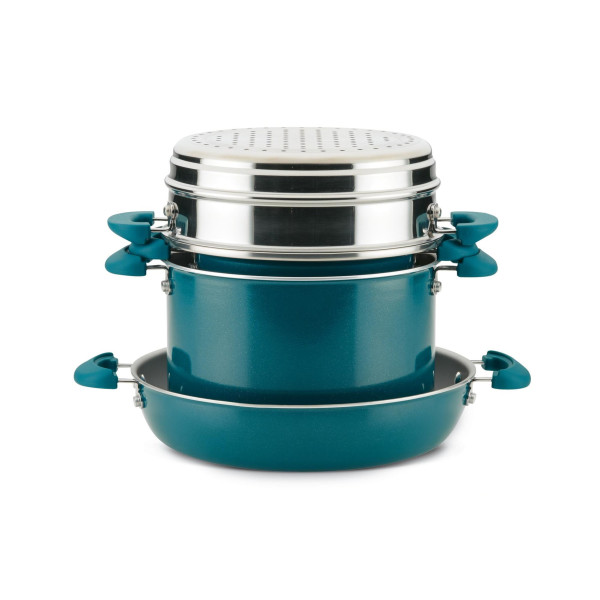 Rachael Ray Create Delicious Enameled Aluminum 8-Piece Stacking Cookware Set 4
