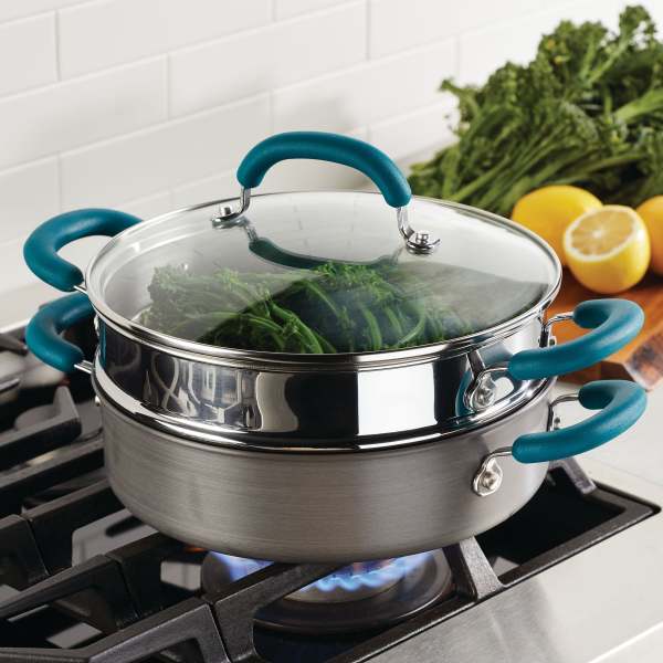 Rachael Ray Create Delicious Hard Anodized Nonstick 3-Piece Steamer Set 1