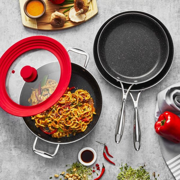 Henckels Capri Granitium Notte 4-Piece Aluminum Nonstick Fry Pan Set  2