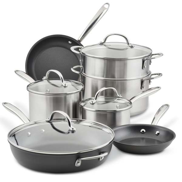 Rachael Ray Professional Collection 11-Piece Stainless Steel Cookware Set 1