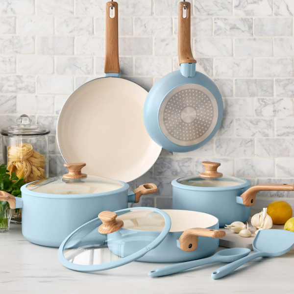 GreenPan Essence Ceramic Nonstick 10-Piece Cookware Set - Blue Haze 1