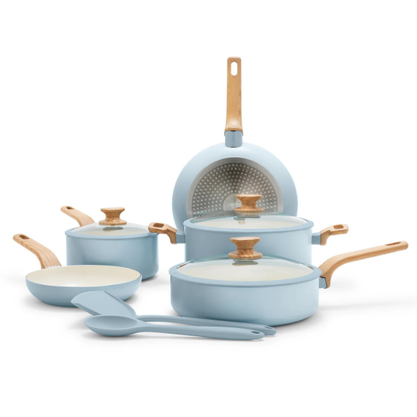 GreenPan Essence Ceramic Nonstick 10-Piece Cookware Set - Blue Haze 2